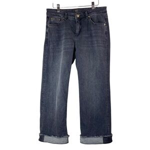 MAC Rich Clea Jeans Wide Straight Leg Crop Cuffed in Dark Gray Size 38 (US 8)